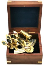 Trukado Miscellaneous - Sextant in houten kistje - messing, kleine versie