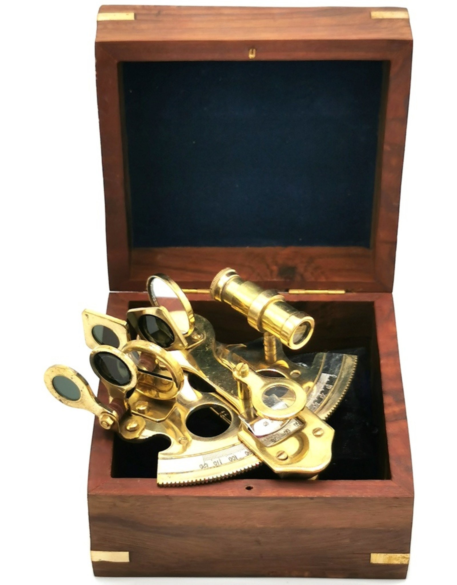 Trukado Miscellaneous - Sextant in houten kistje - messing, kleine versie