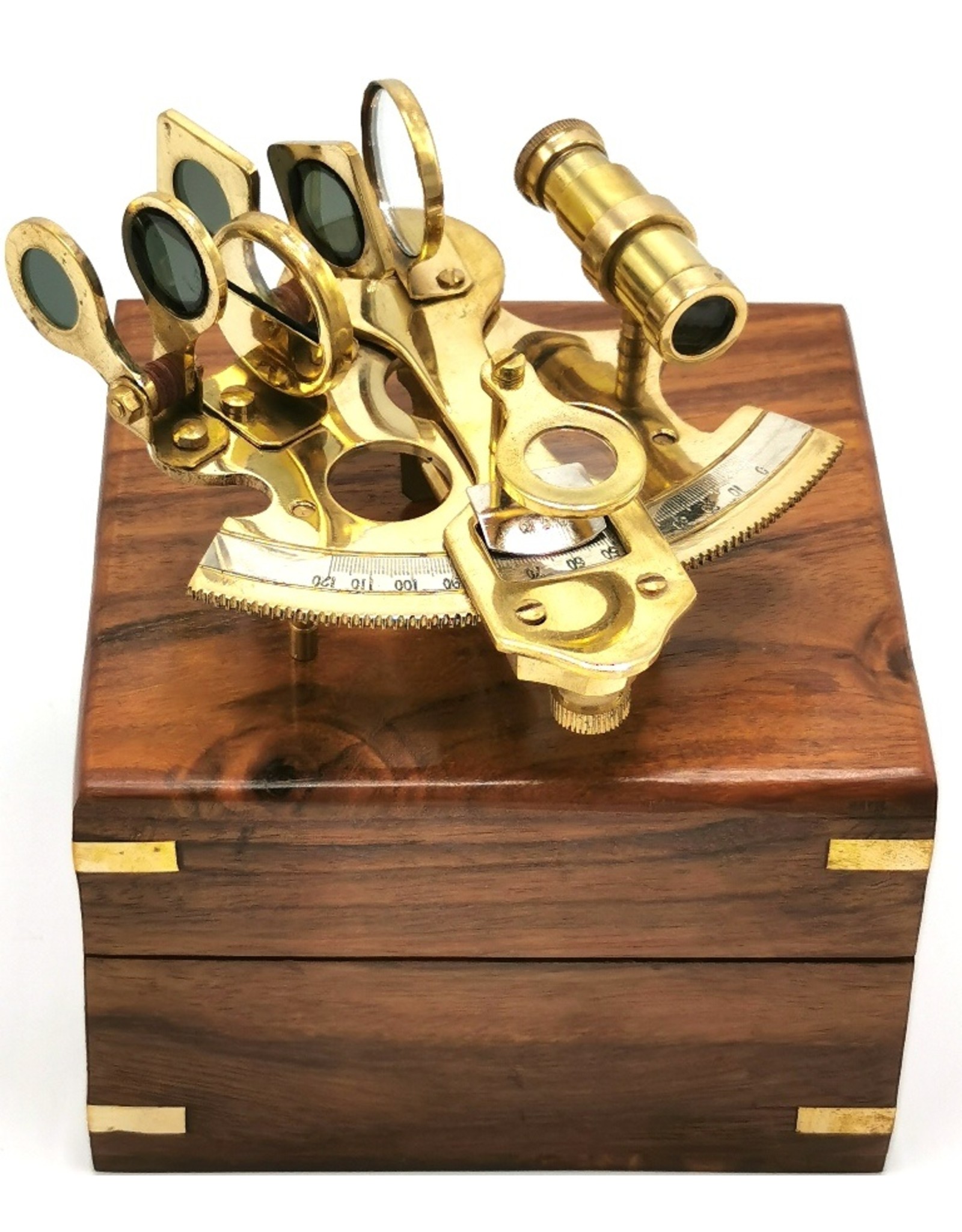 Trukado Miscellaneous - Sextant in wooden case - brass, small version