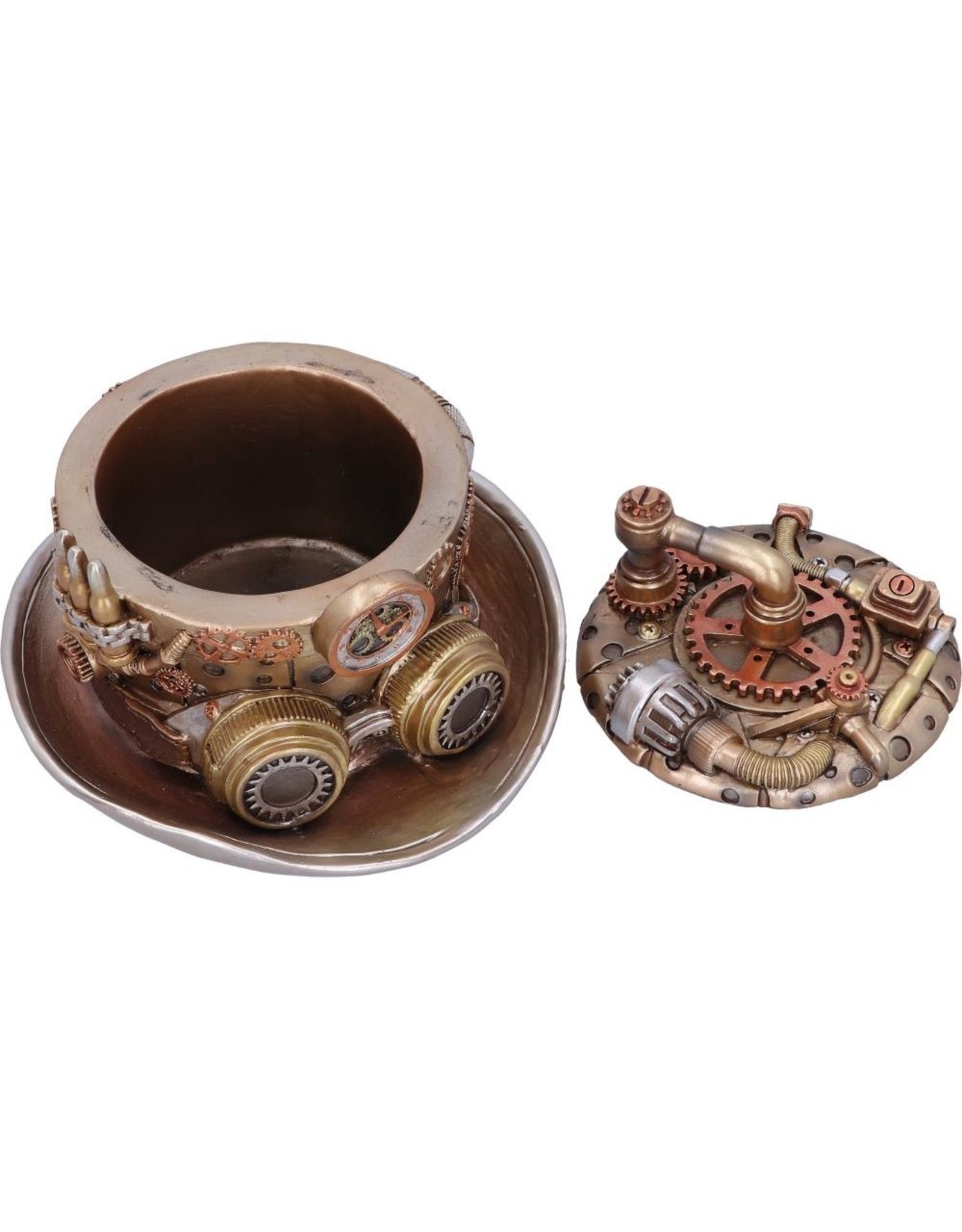 NemesisNow Giftware Beelden Collectables  - Steampunk hoedenmaker opbergbox 14.5cm