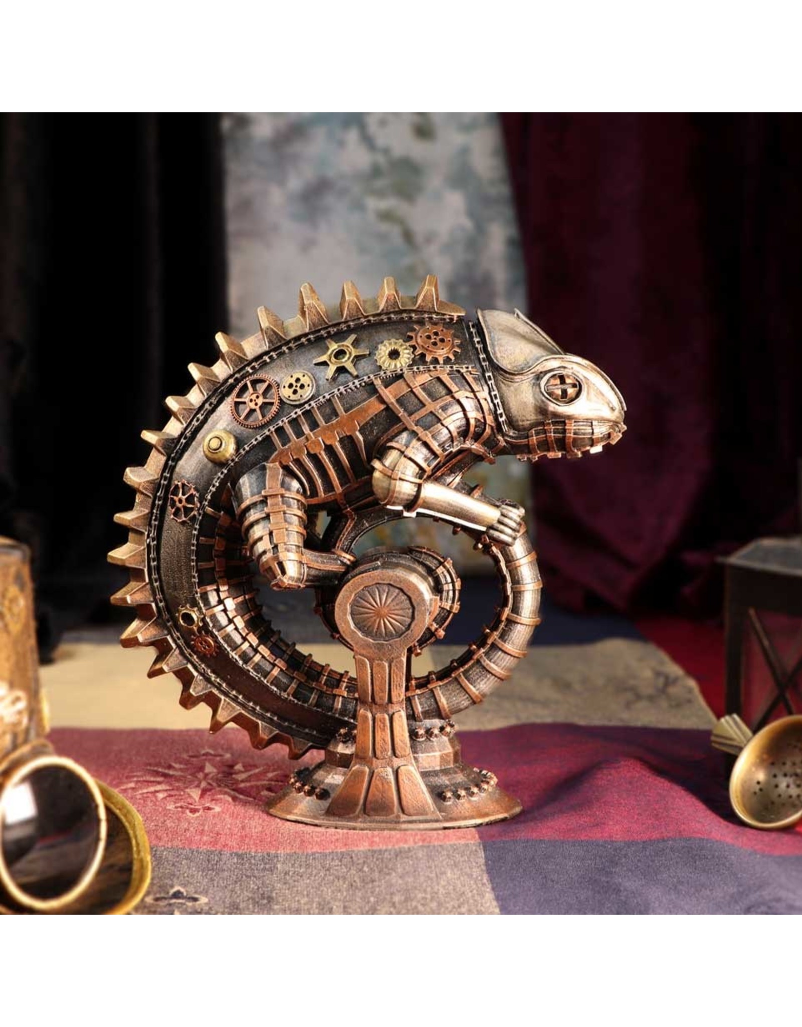 NemesisNow Giftware Beelden Collectables  - Steampunk Kameleon 22.3cm