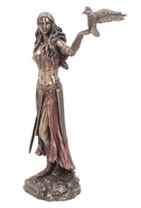 Veronese Design Giftware Beelden Collectables  - Morrigan en kraai beeld gebronsd 28cm