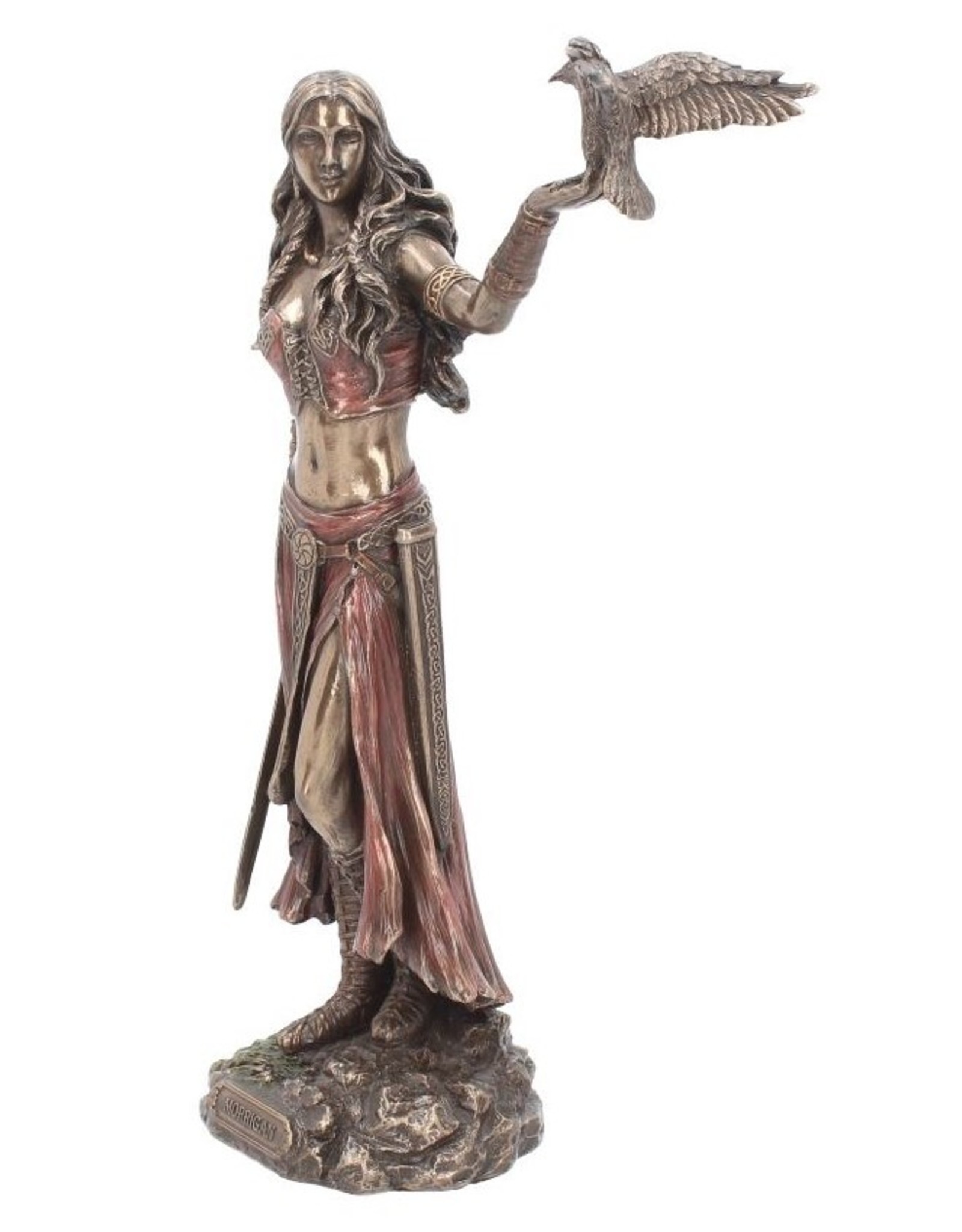 Veronese Design Giftware Beelden Collectables  - Morrigan en kraai beeld gebronsd 28cm