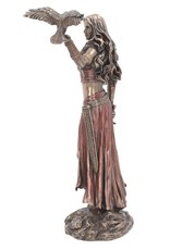 Veronese Design Giftware Beelden Collectables  - Morrigan en kraai beeld gebronsd 28cm