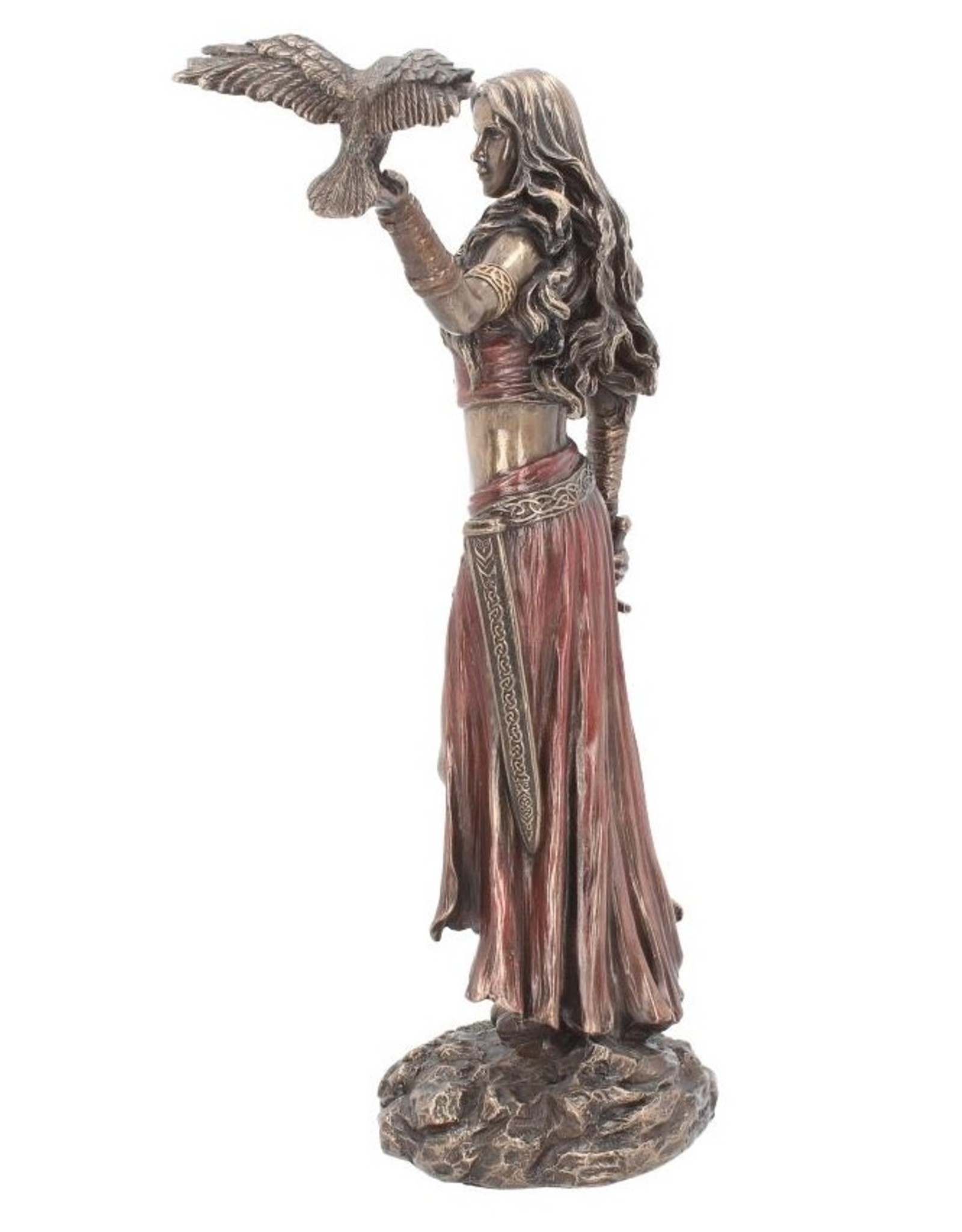 Veronese Design Giftware Beelden Collectables  - Morrigan en kraai beeld gebronsd 28cm