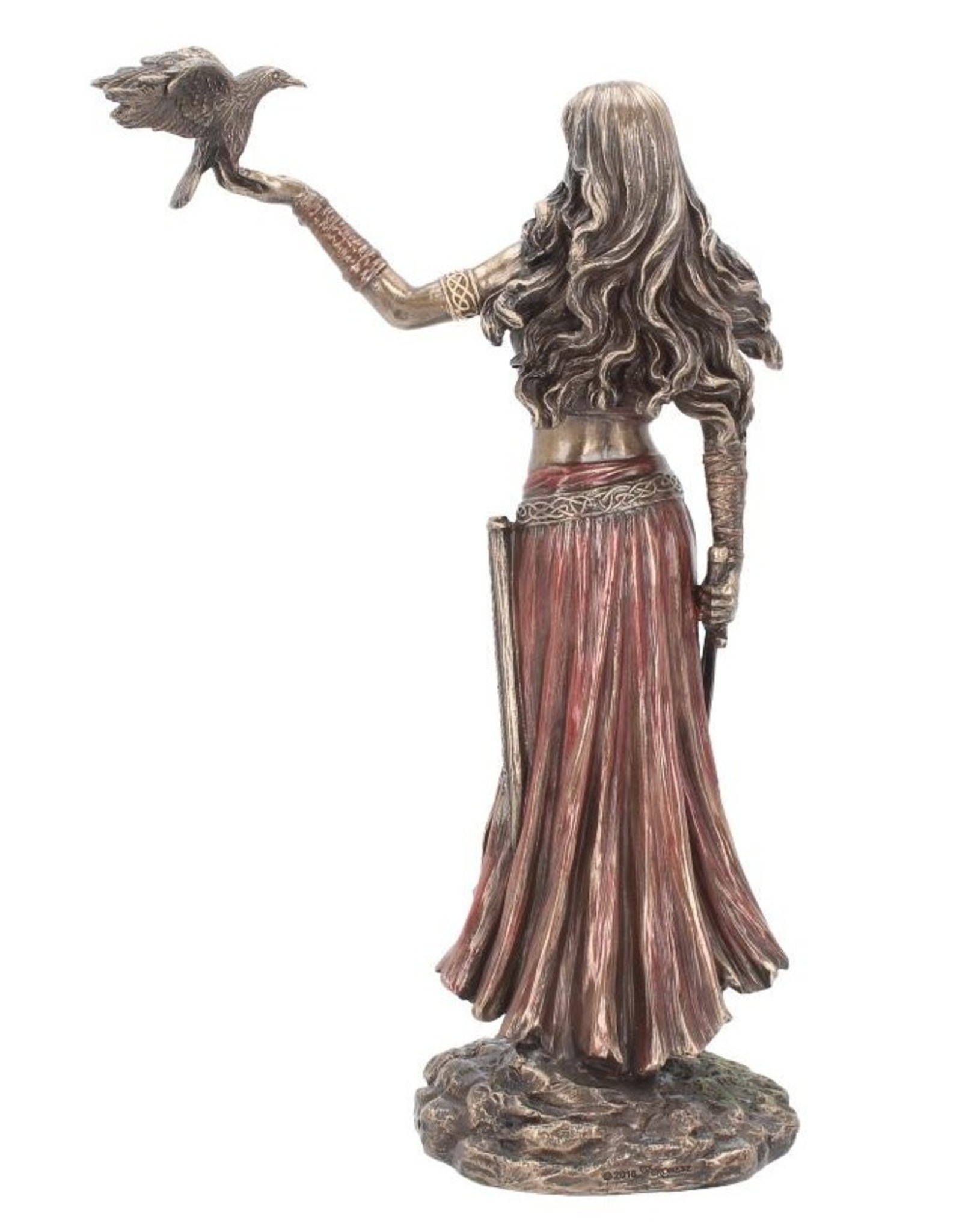 Veronese Design Giftware Beelden Collectables  - Morrigan en kraai beeld gebronsd 28cm