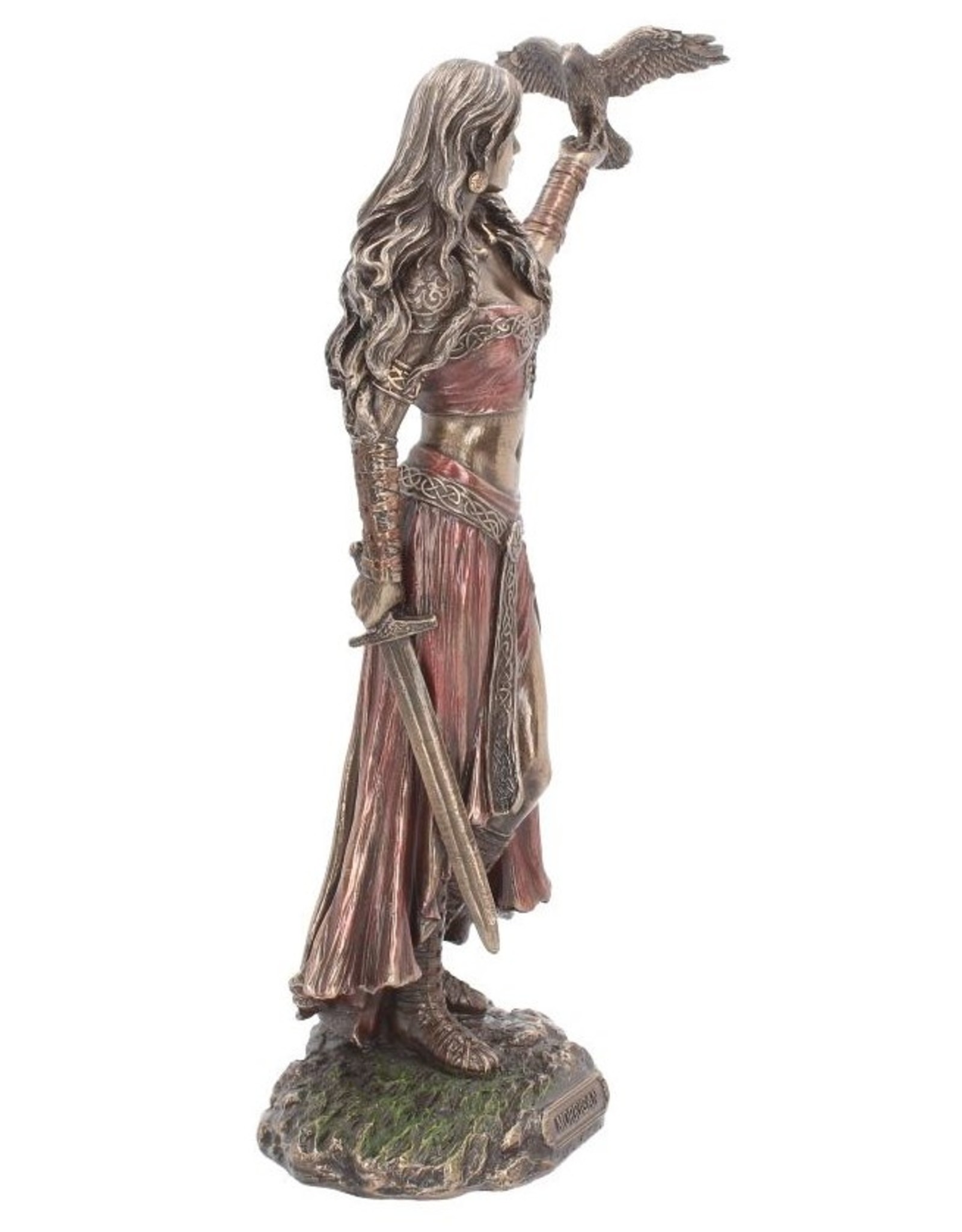 Veronese Design Giftware Beelden Collectables  - Morrigan en kraai beeld gebronsd 28cm