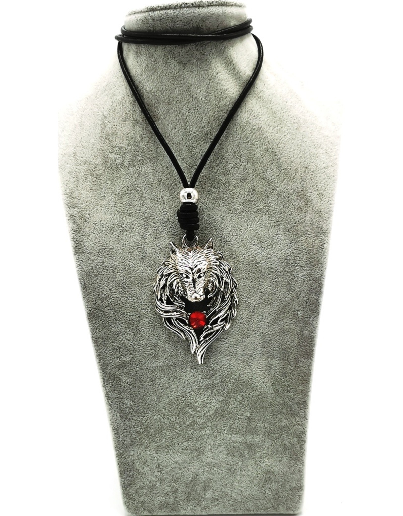 Trukado Jewellery - Necklace Wolf - Wolf's head (nickel-free, leather cord)