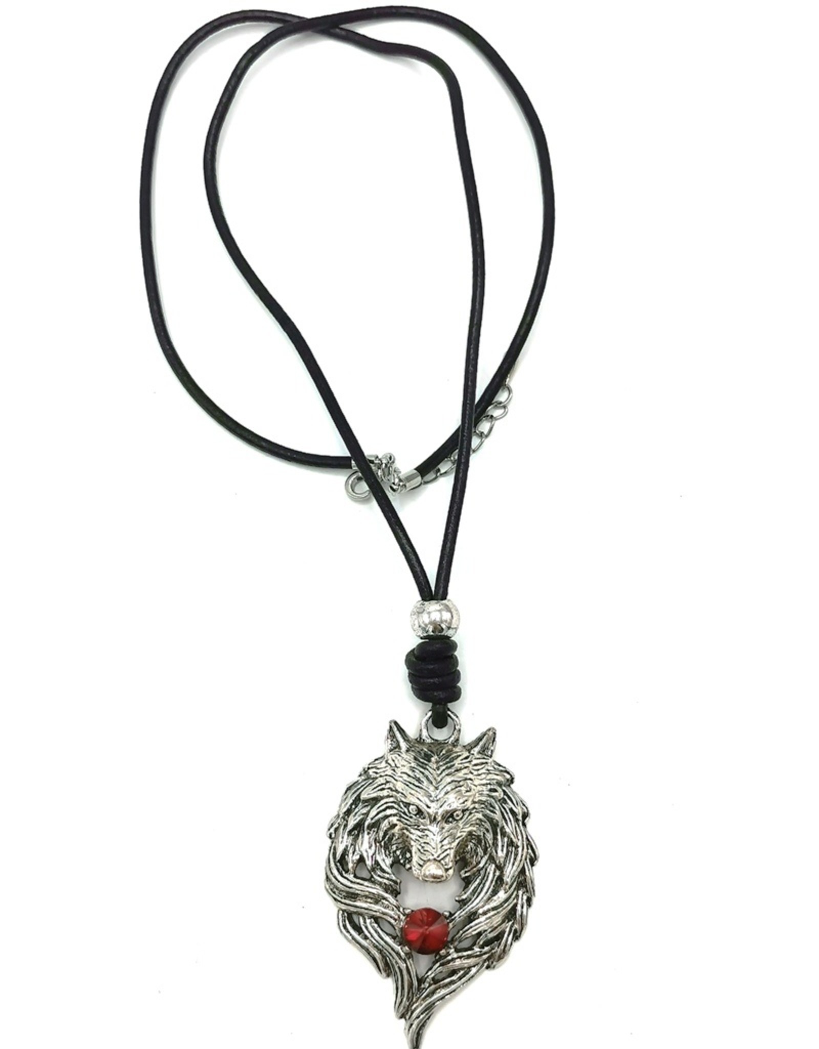 Trukado Jewellery - Necklace Wolf - Wolf's head (nickel-free, leather cord)