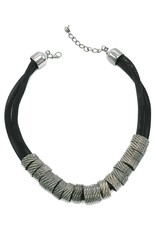 Trukado Jewellery - Braided design necklace silver-black, nickel-free