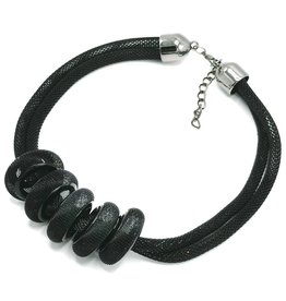 Trukado Braided design necklace black, nickel free