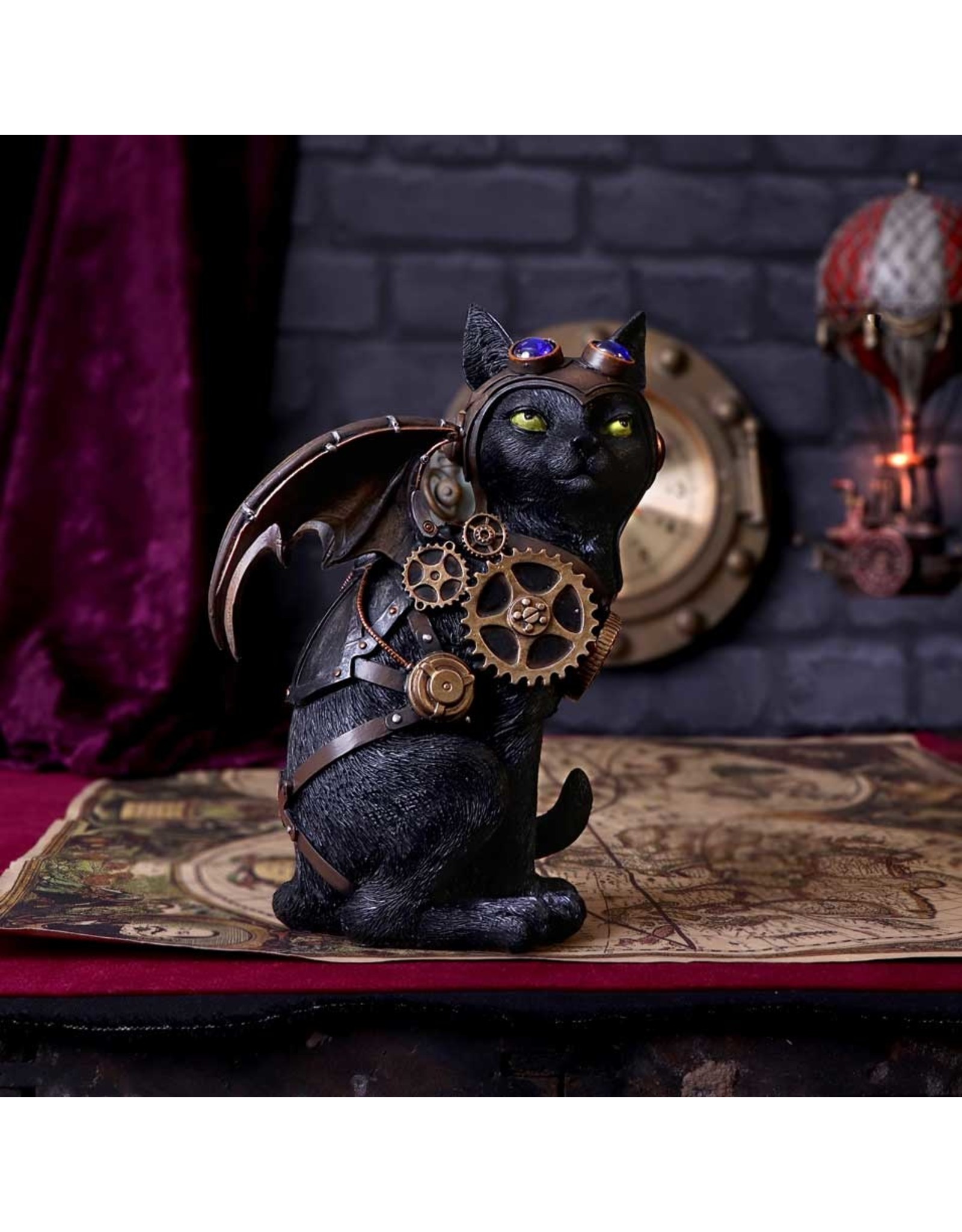 NemesisNow Giftware Figurines Collectables - Steampunk cat Feline Flight 22.7cm
