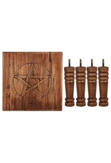 Trukado Miscellaneous - Altar table with Pentagram  - Mango wood