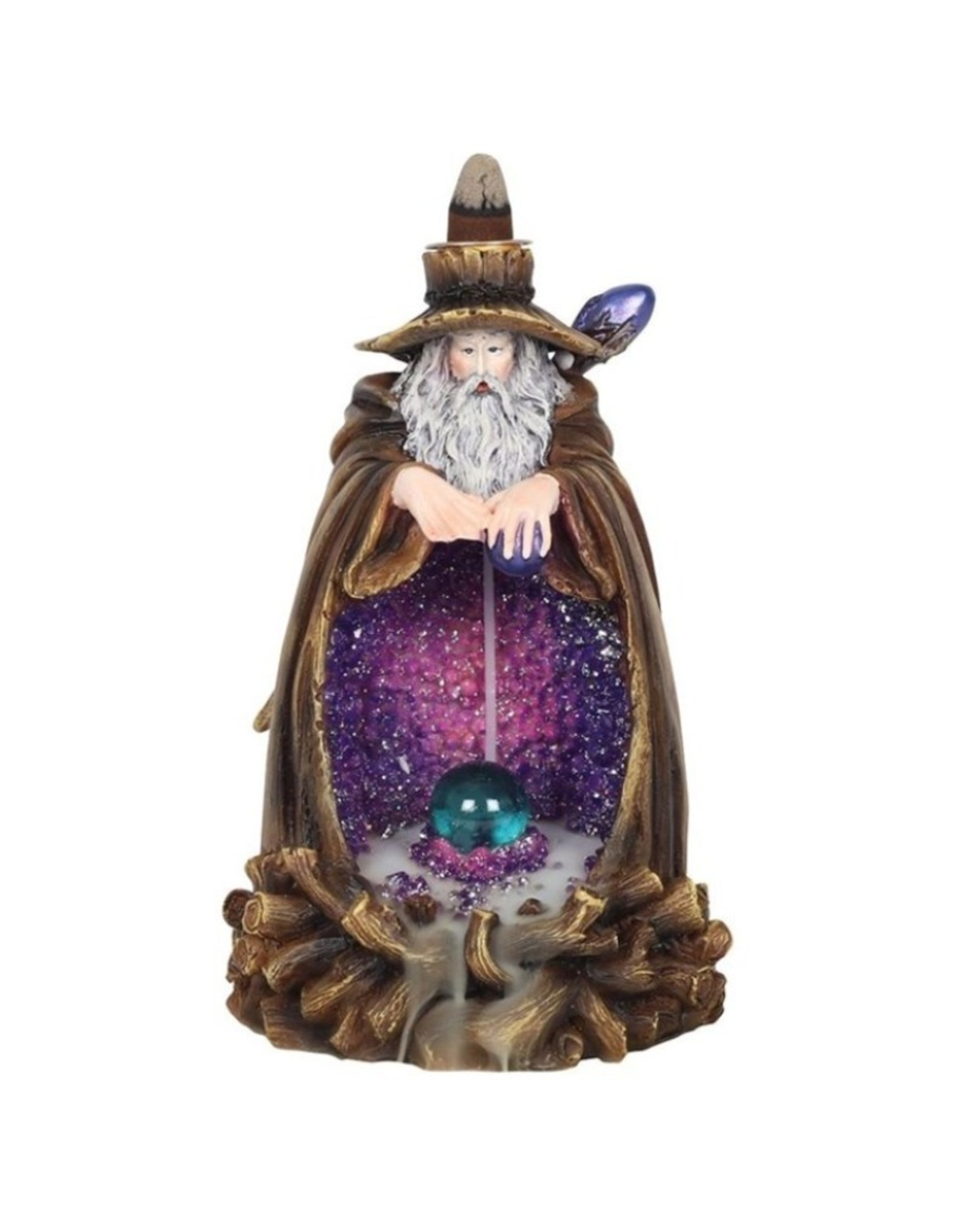 Trukado Giftware Figurines Collectables - Wizard Backflow Incense Burner with light