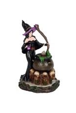 Trukado Giftware Figurines Collectables - Witch with Cauldron Backflow Incense Burner