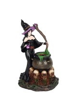 Trukado Giftware Figurines Collectables - Witch with Cauldron Backflow Incense Burner