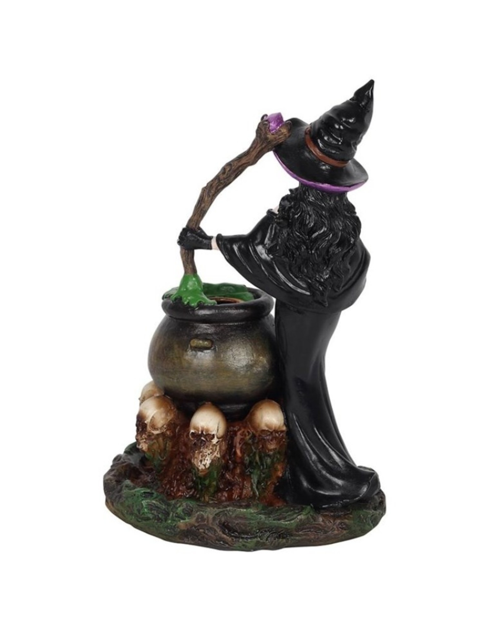 Trukado Giftware Figurines Collectables - Witch with Cauldron Backflow Incense Burner