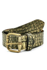 Hepco Leather belts and buckles - Leather Belt Crocodile Skin-look Design