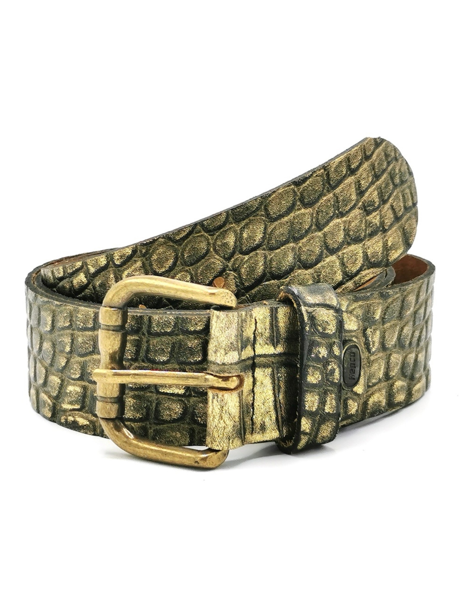 Hepco Leather belts and buckles - Leather Belt Crocodile Skin-look Design