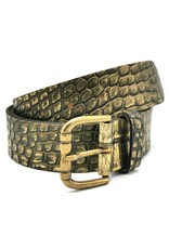 Hepco Leather belts and buckles - Leather Belt Crocodile Skin-look Design