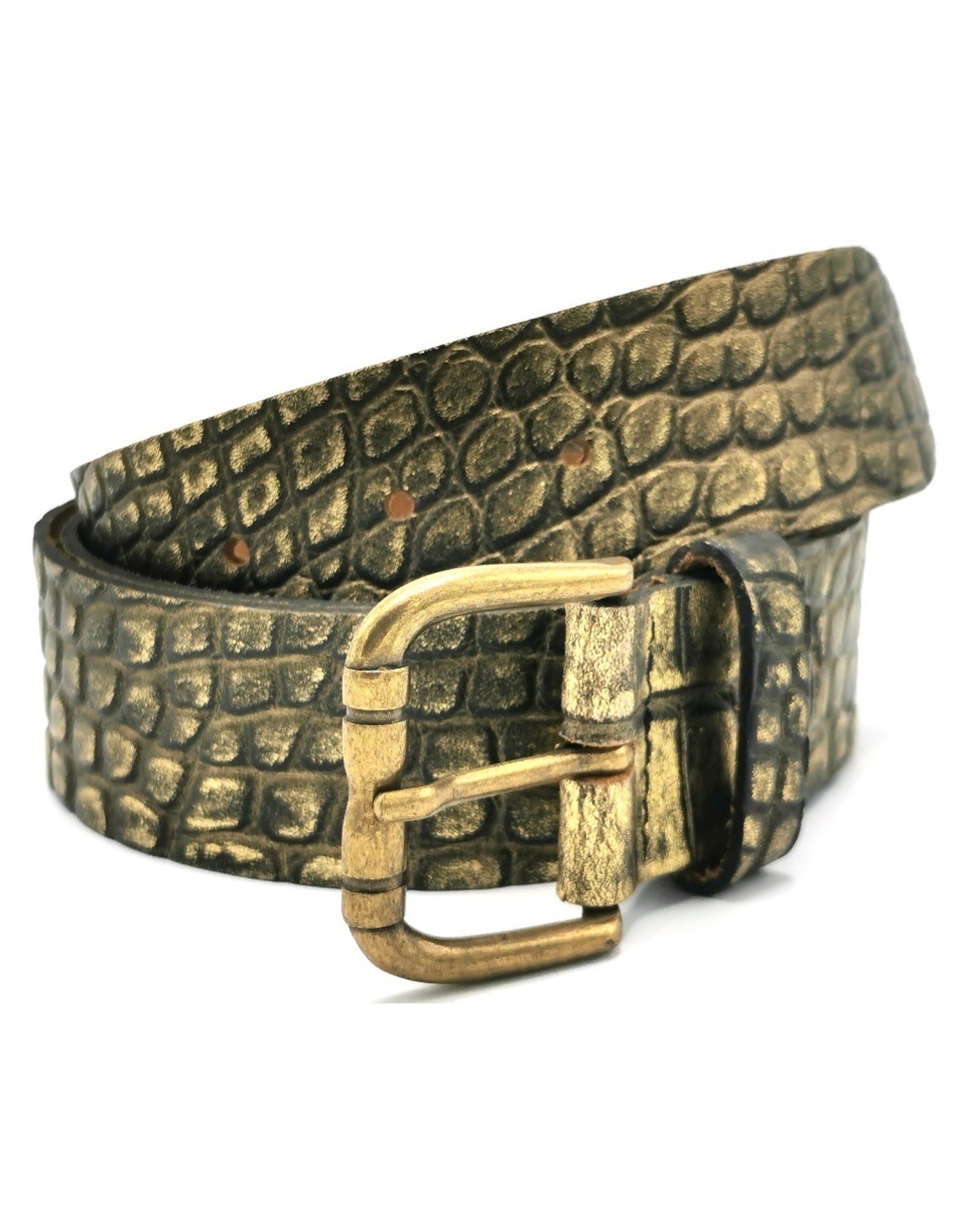 Hepco Leather belts and buckles - Leather Belt Crocodile Skin-look Design