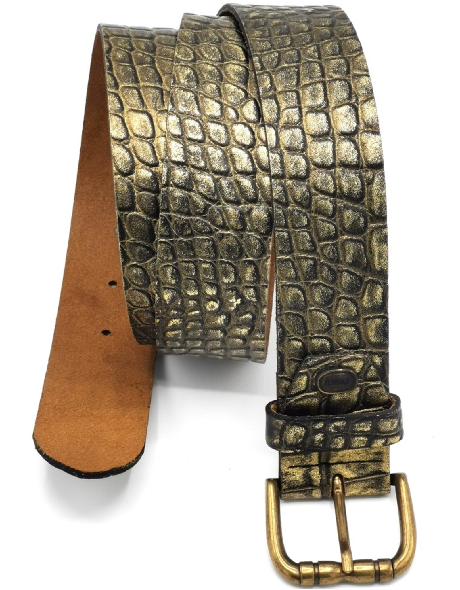 Hepco Leather belts and buckles - Leather Belt Crocodile Skin-look Design