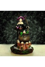 Trukado Giftware Figurines Collectables - Witch with Cauldron Backflow Incense Burner