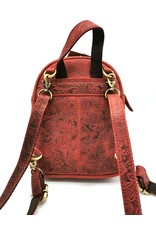 Hunters Leather backpacks  and leather shoppers - Leather Backpack with Flower Pattern brown - Copy