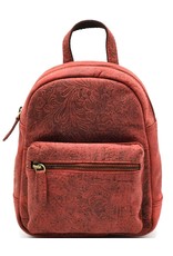 Hunters Leather backpacks  and leather shoppers - Leather Backpack with Flower Pattern brown - Copy