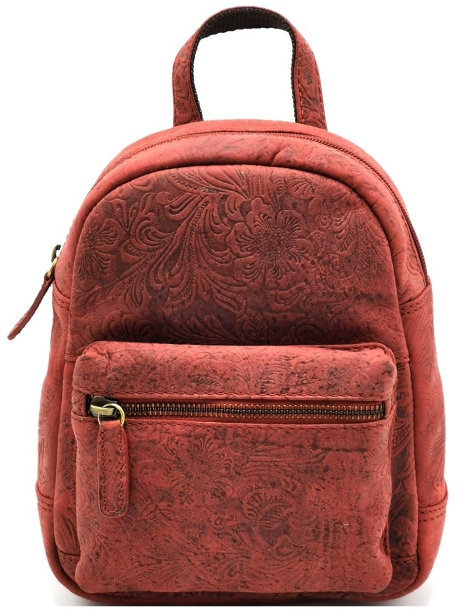 Hunters Leather backpacks  and leather shoppers - Leather Backpack with Flower Pattern brown - Copy