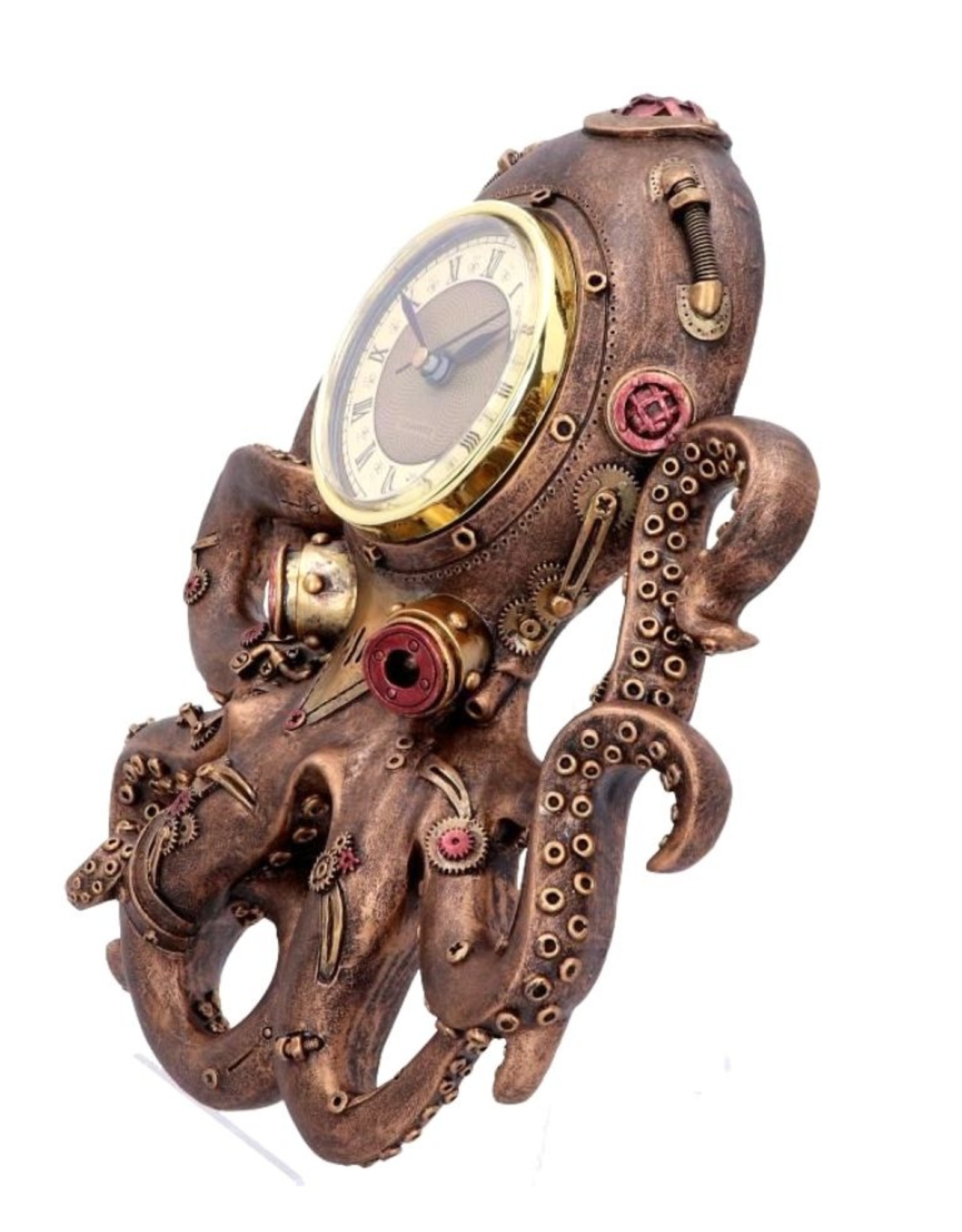 Alator Giftware, beelden, collectables - Steampunk Octopus Inktvis Wandklok Octoclock - 26cm