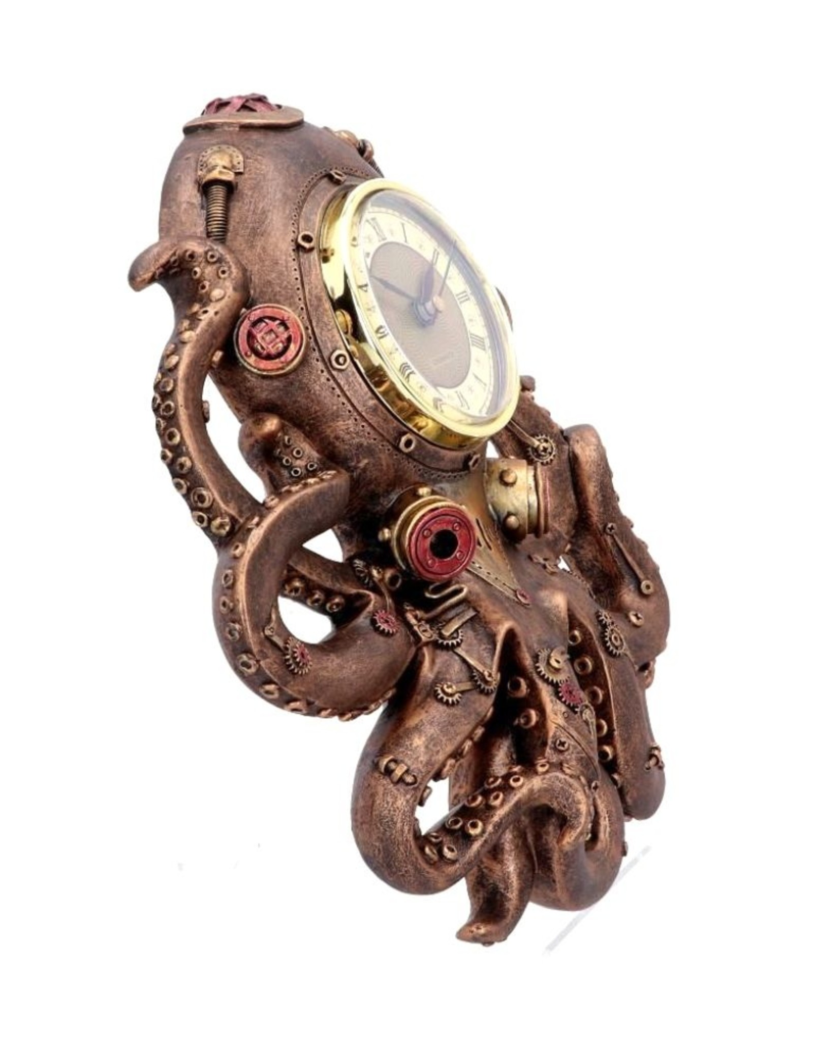 Alator Giftware, beelden, collectables - Steampunk Octopus Inktvis Wandklok Octoclock - 26cm