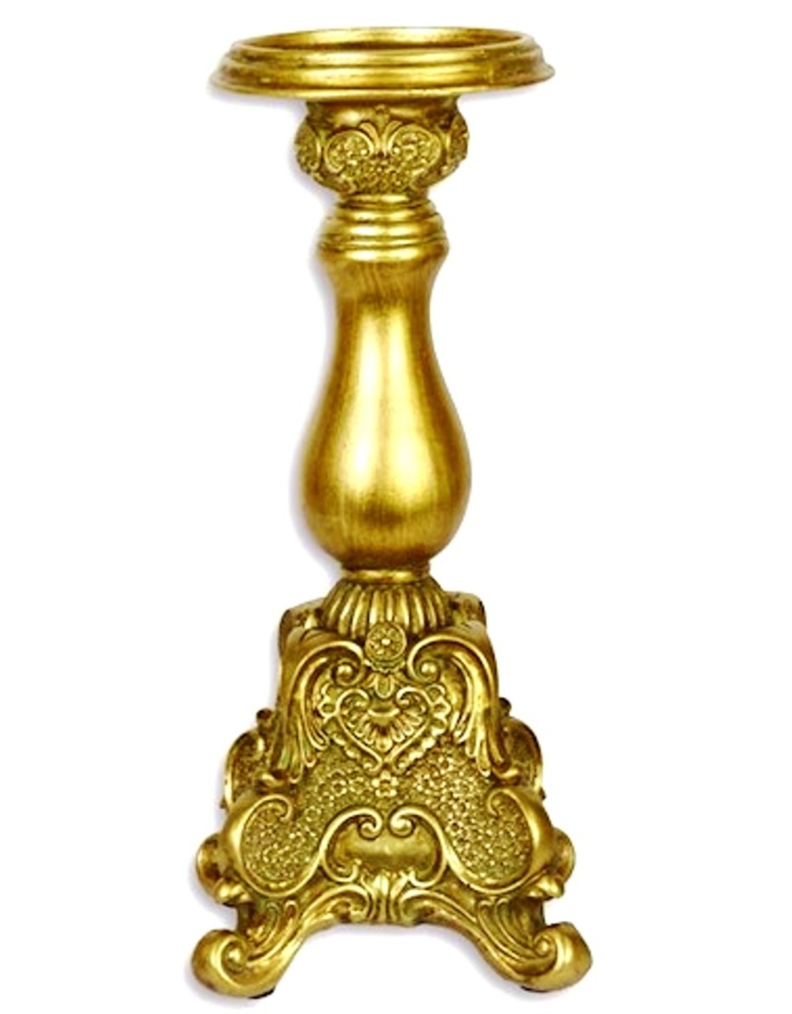 Trukado Giftware Figurines Collectables - Candlestick Baroque old bronze resin, heavy quality