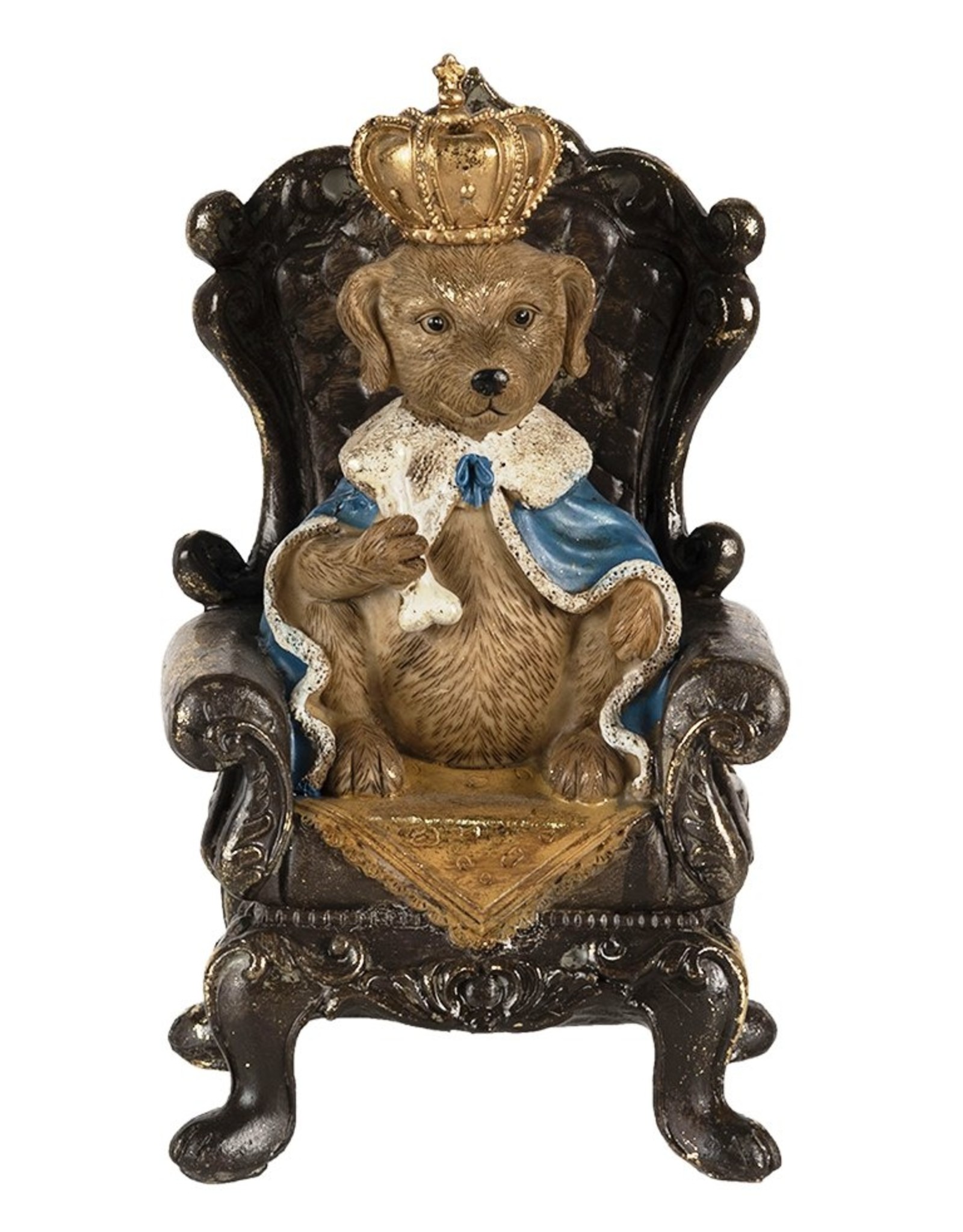 Trukado Giftware, beelden, collectables - Spaarpot Hond-Koning op troon