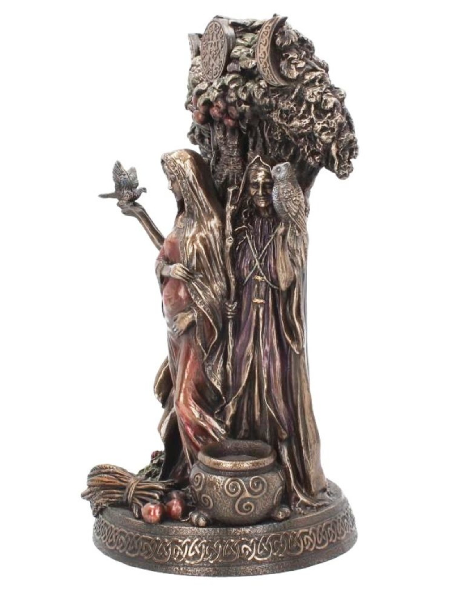 Willow Hall Giftware & Lifestyle -  Maiden, Mother, Crone Triple Moon Bronzed Figurine