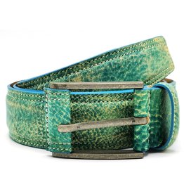 Hepco Leren riem Love & Peace vintageaqua