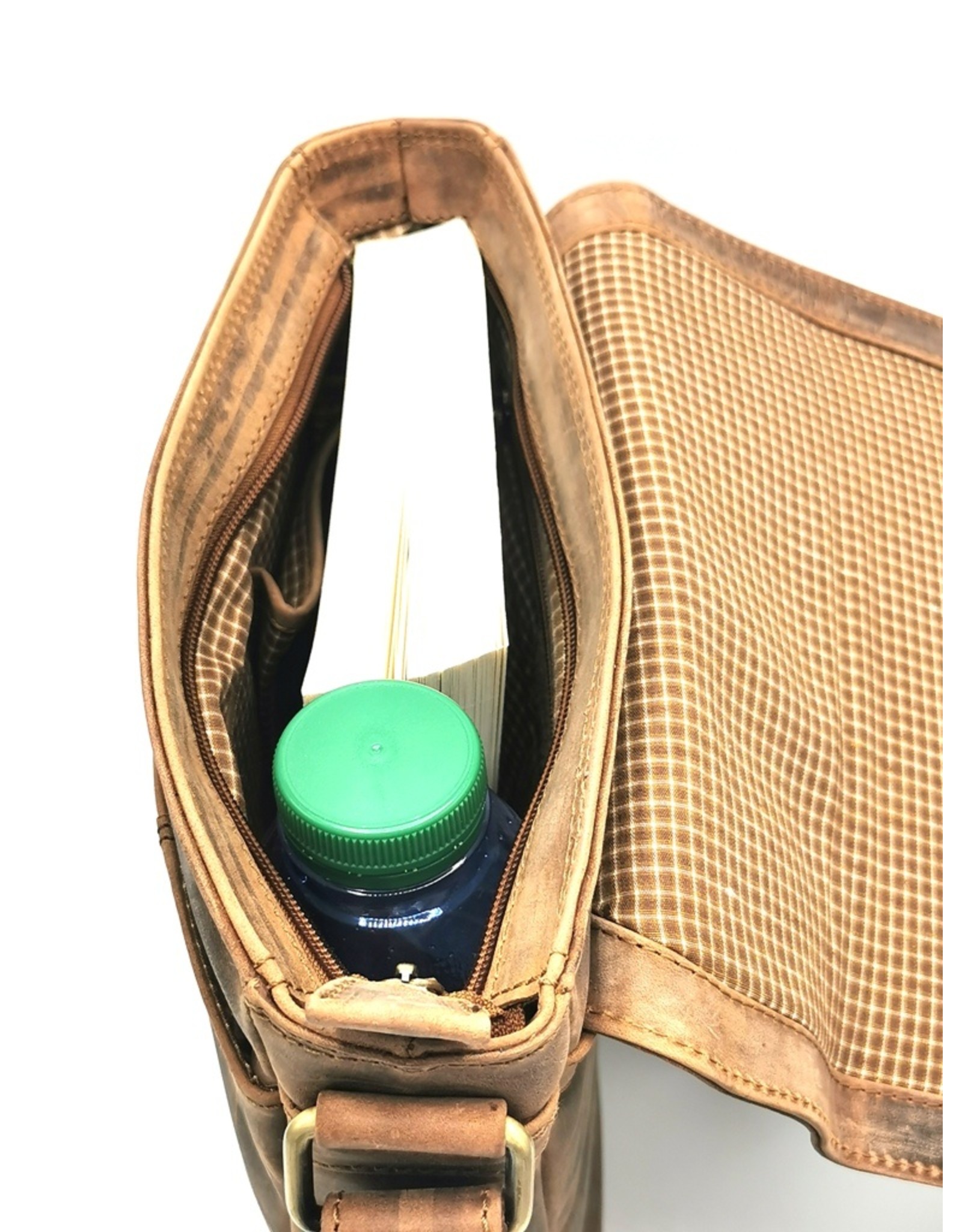 Hunters Leren Schoudertassen Leren crossbody tassen - Hunters crossbody tas met korte omslag Buffelleer