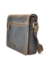 Hunters Leren werktassen en Leren laptoptassen - Hunters Messenger tas met omslag Buffelleer