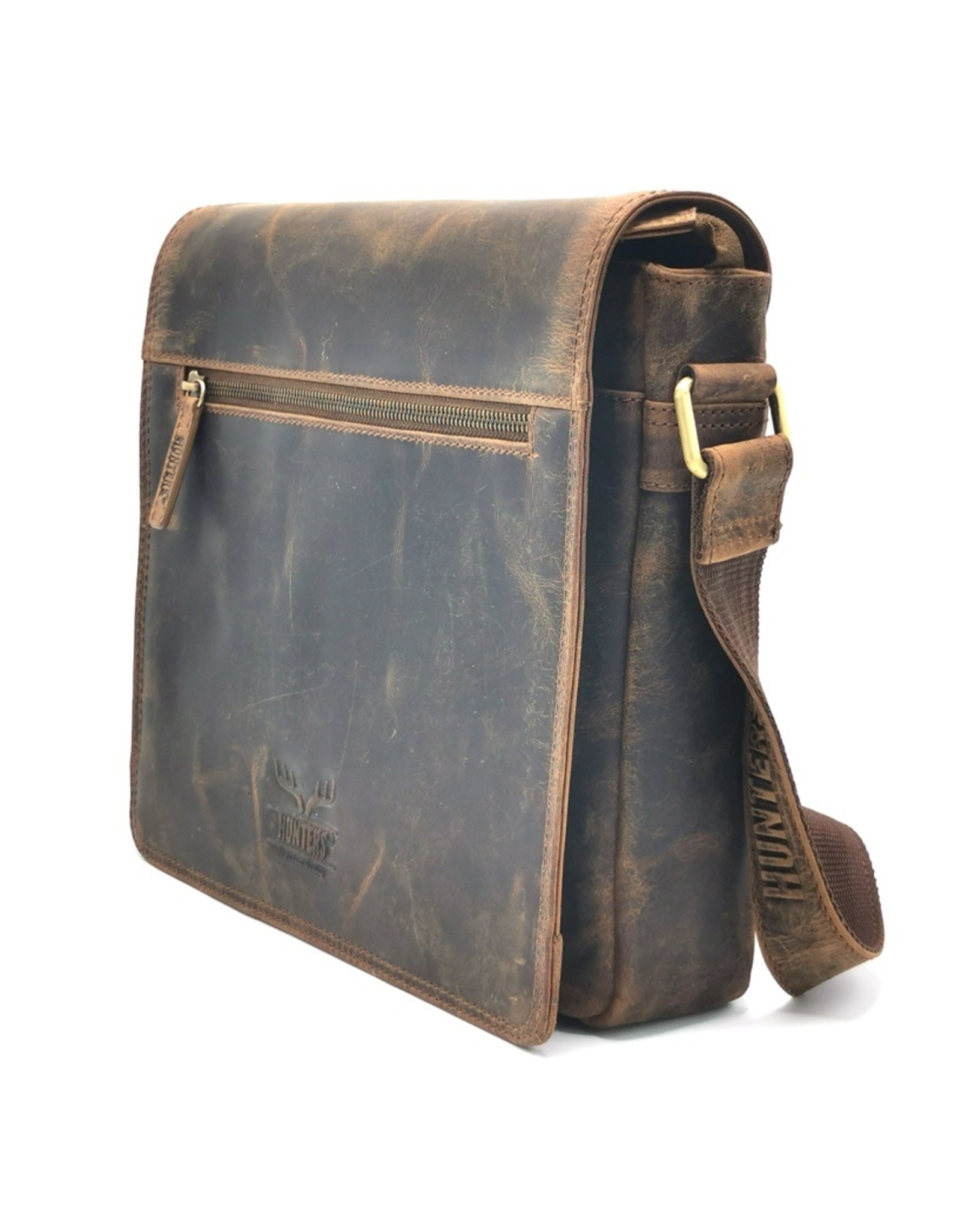 Hunters Leather Workbags and Leather Laptop Bags - Hunters Messenger bag with cover Buffalo leather