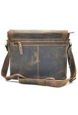 Hunters Leren werktassen en Leren laptoptassen - Hunters Messenger tas met omslag Buffelleer