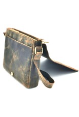 Hunters Leren werktassen en Leren laptoptassen - Hunters Messenger tas met omslag Buffelleer