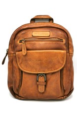 HillBurry Leather backpacks  and leather shoppers -  HillBurry Backpack Washed Leather Cognac