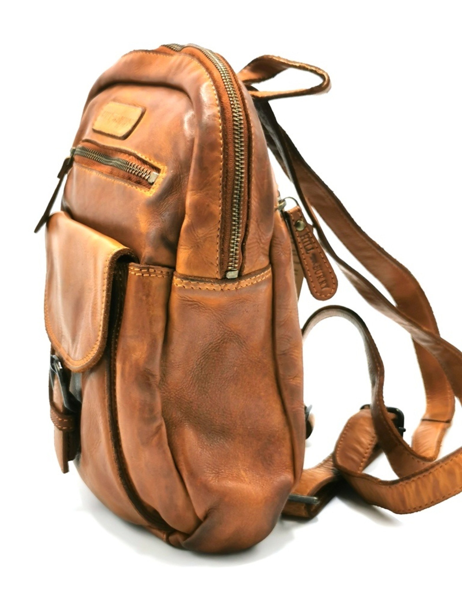 HillBurry Leather backpacks  and leather shoppers -  HillBurry Backpack Washed Leather Cognac