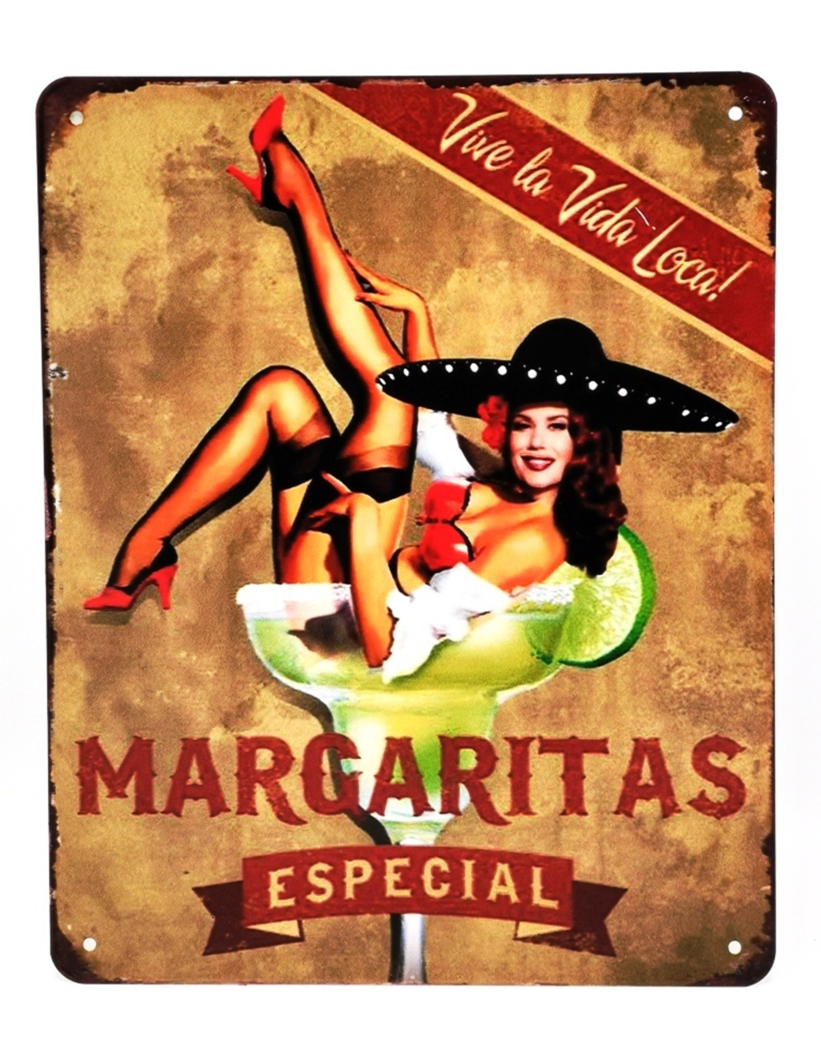 Trukado Miscellaneous - Margaritas Cocktail metalen bord