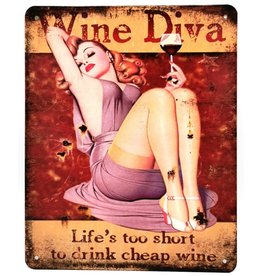 Trukado Wine Diva metal plaque