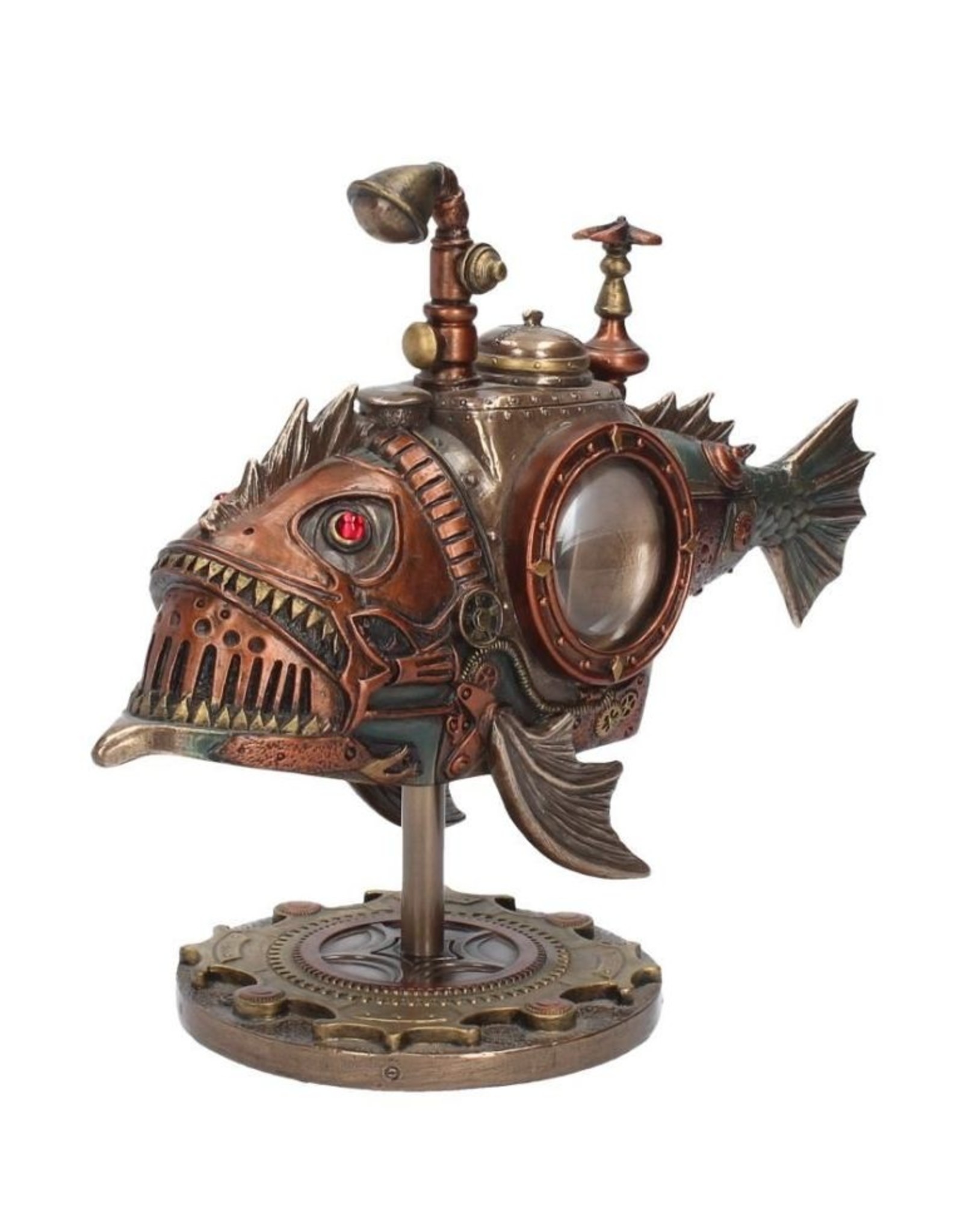 Veronese Design Giftware & Lifestyle -  Steampunk Submarine Sub Piranha gebronsd beeld