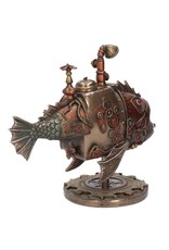 Veronese Design Giftware & Lifestyle -  Steampunk Submarine Sub Piranha gebronsd beeld