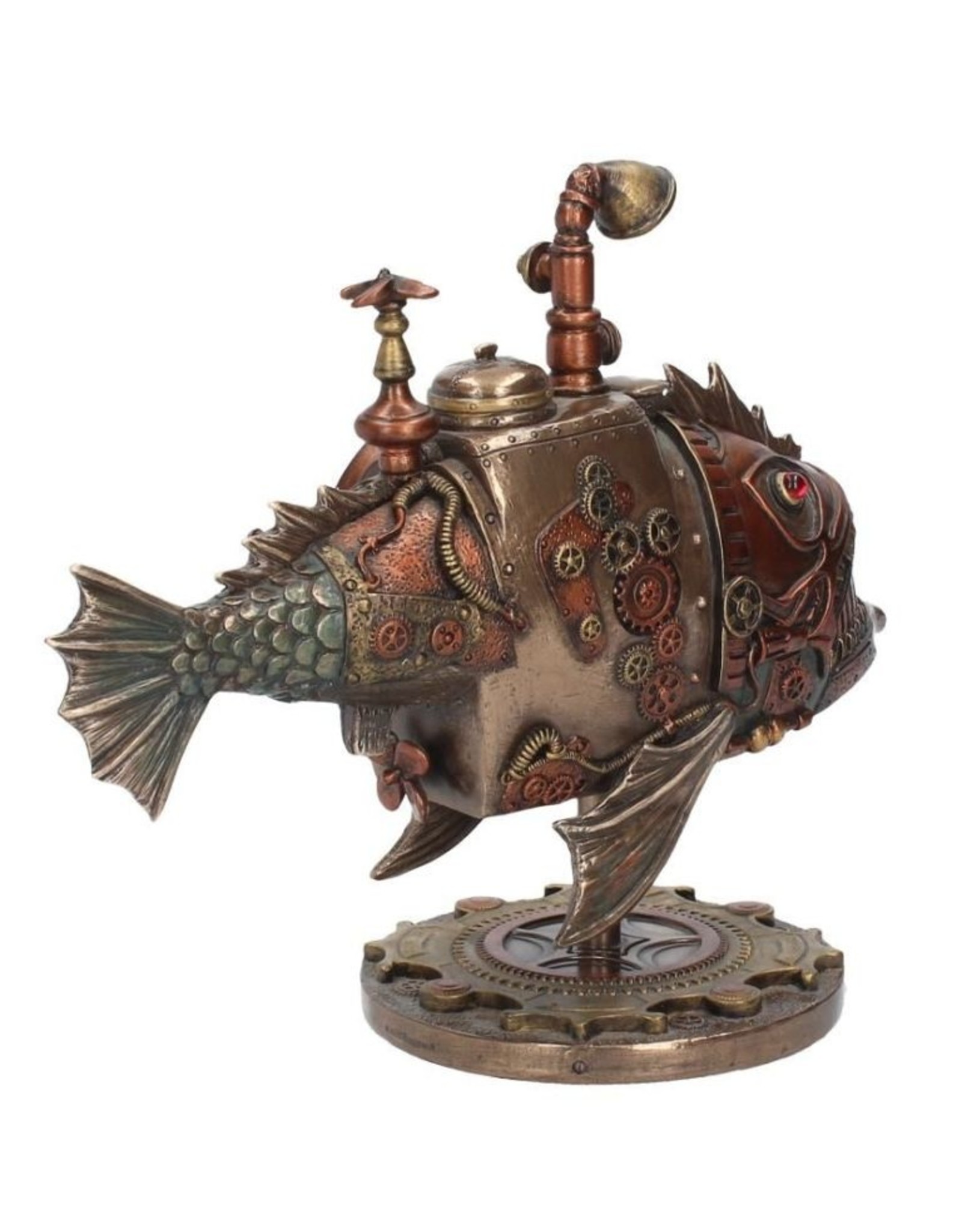 Veronese Design Giftware & Lifestyle -  Steampunk Submarine Sub Piranha gebronsd beeld