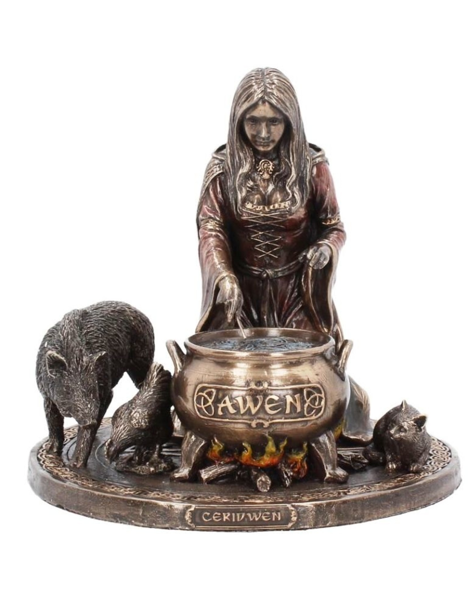Veronese Design Giftware & Lifestyle - Welsh Goddess Ceridwen Figurine Bronzed 17cm