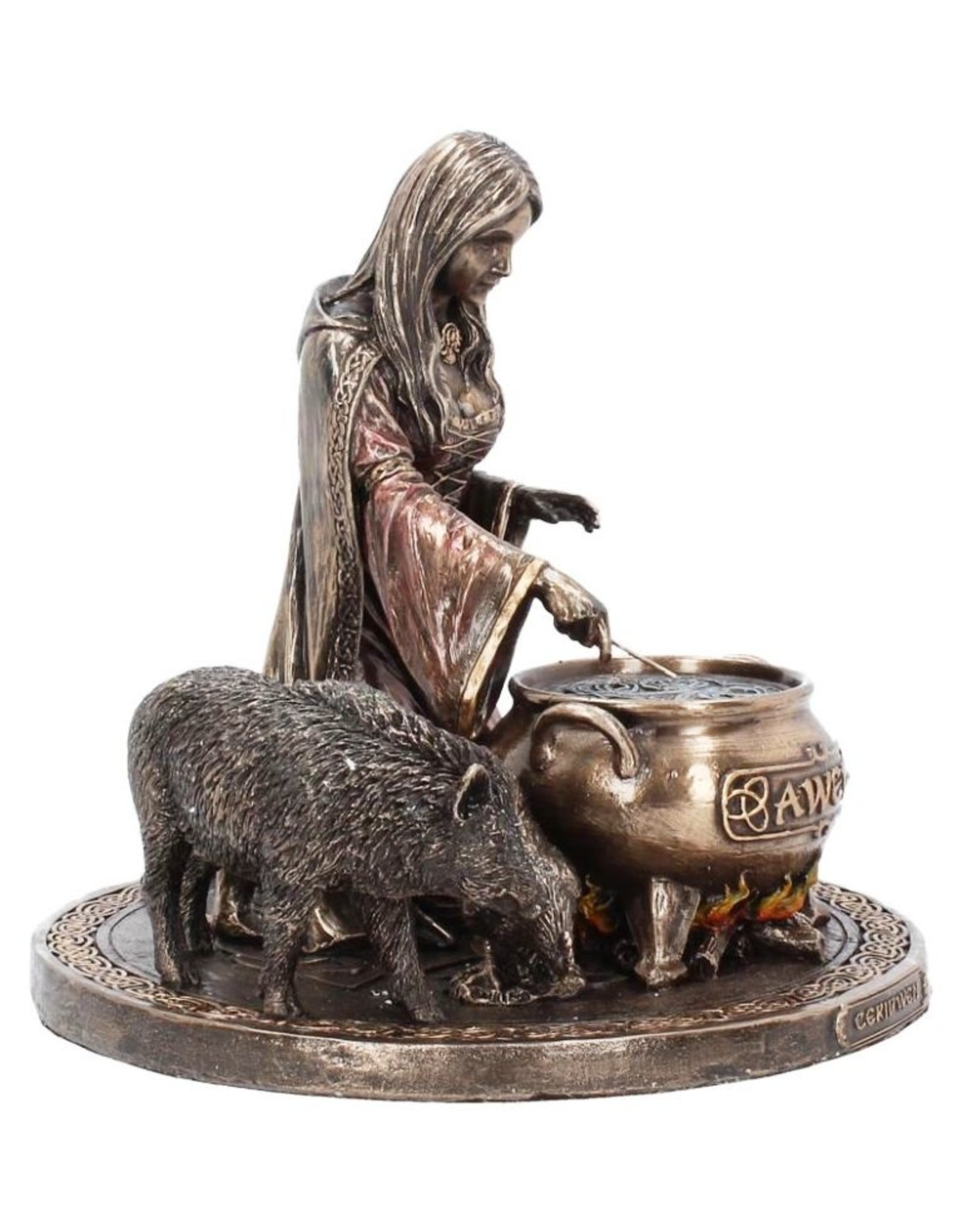 Veronese Design Giftware & Lifestyle - Welsh Goddess Ceridwen Figurine Bronzed 17cm